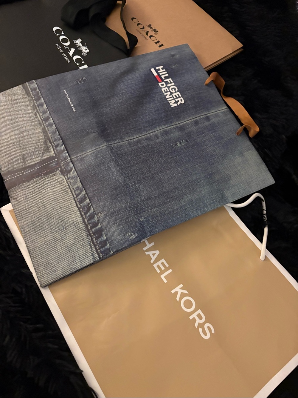 Boxes and shopping bags- Coach, Michael Kors and Tommy Hilfiger